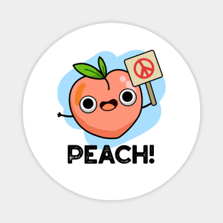 Peach Cute Peach Fruit Pun Magnet